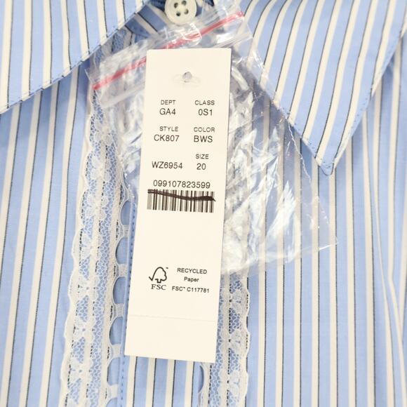 J. Crew Light Blue and White Striped Midi Shirt Dress - Picture 6 of 10